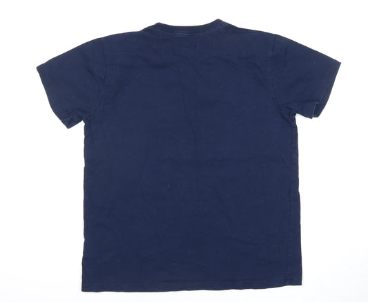 Adidas Men's Blue Graphic Logo T-Shirt, Size M