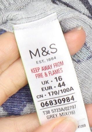 Marks and Spencer Women's Grey Floral Crew Neck Top