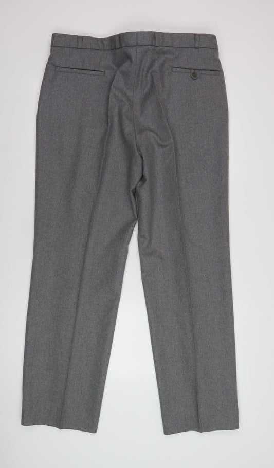 Centaur Men's Grey Wool Formal Trousers 46L