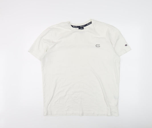 Mens UK Size L Champion White Cotton T-Shirt