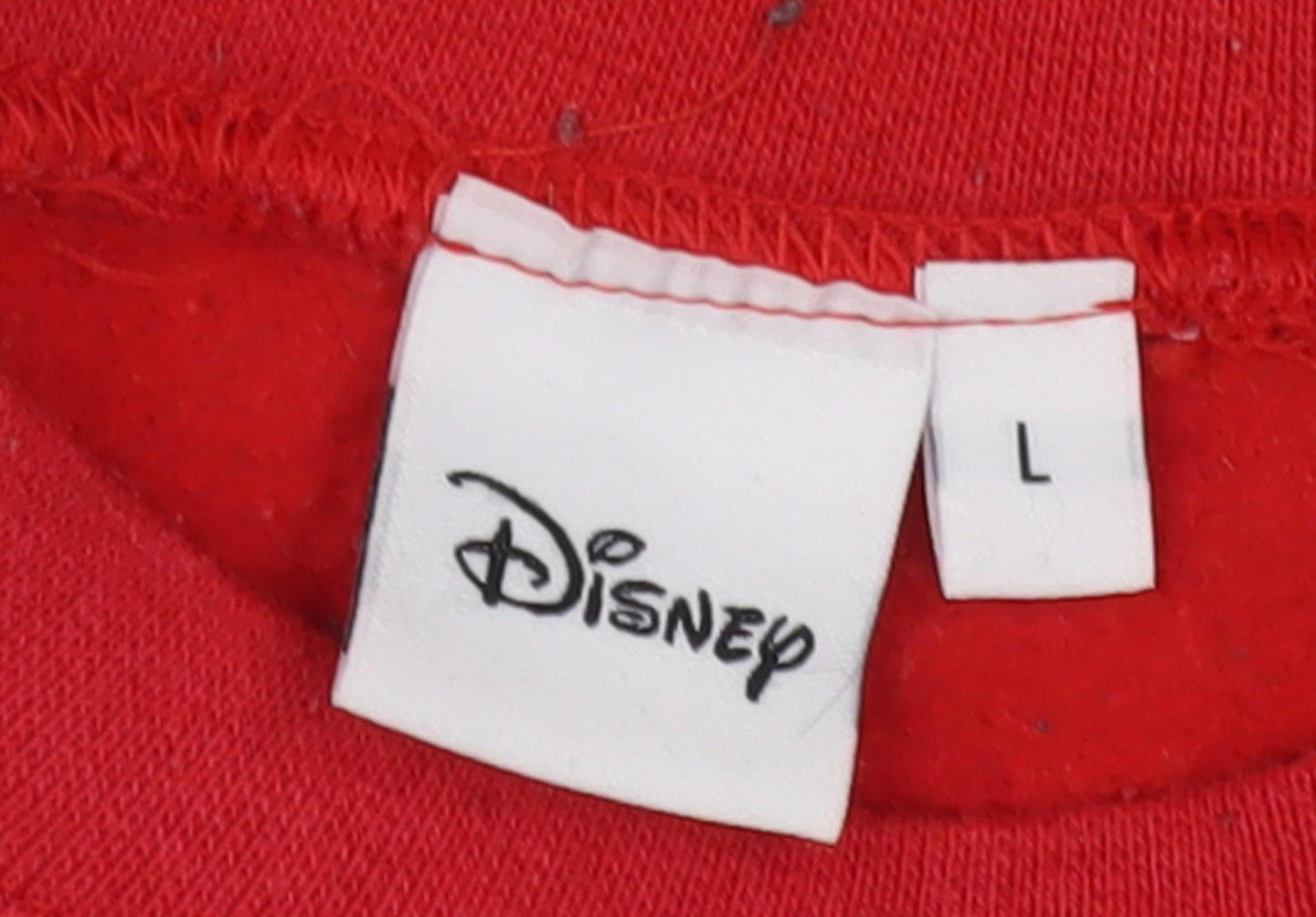 Disney Unisex Red L Mickey Mouse Pullover Sweatshirt