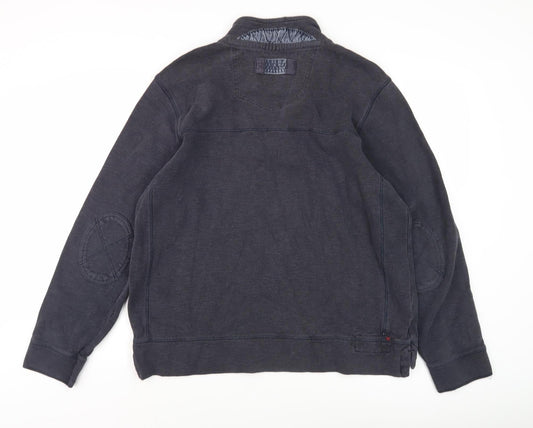 Fat Face Men's Grey Henley Sweatshirt Size L