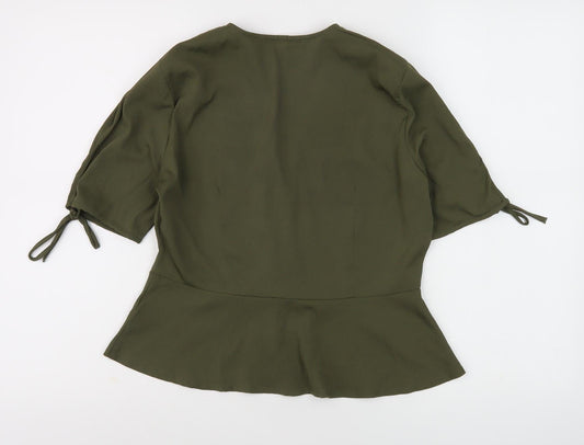 Womens UK Size S VERO MODA Green Viscose Blouse
