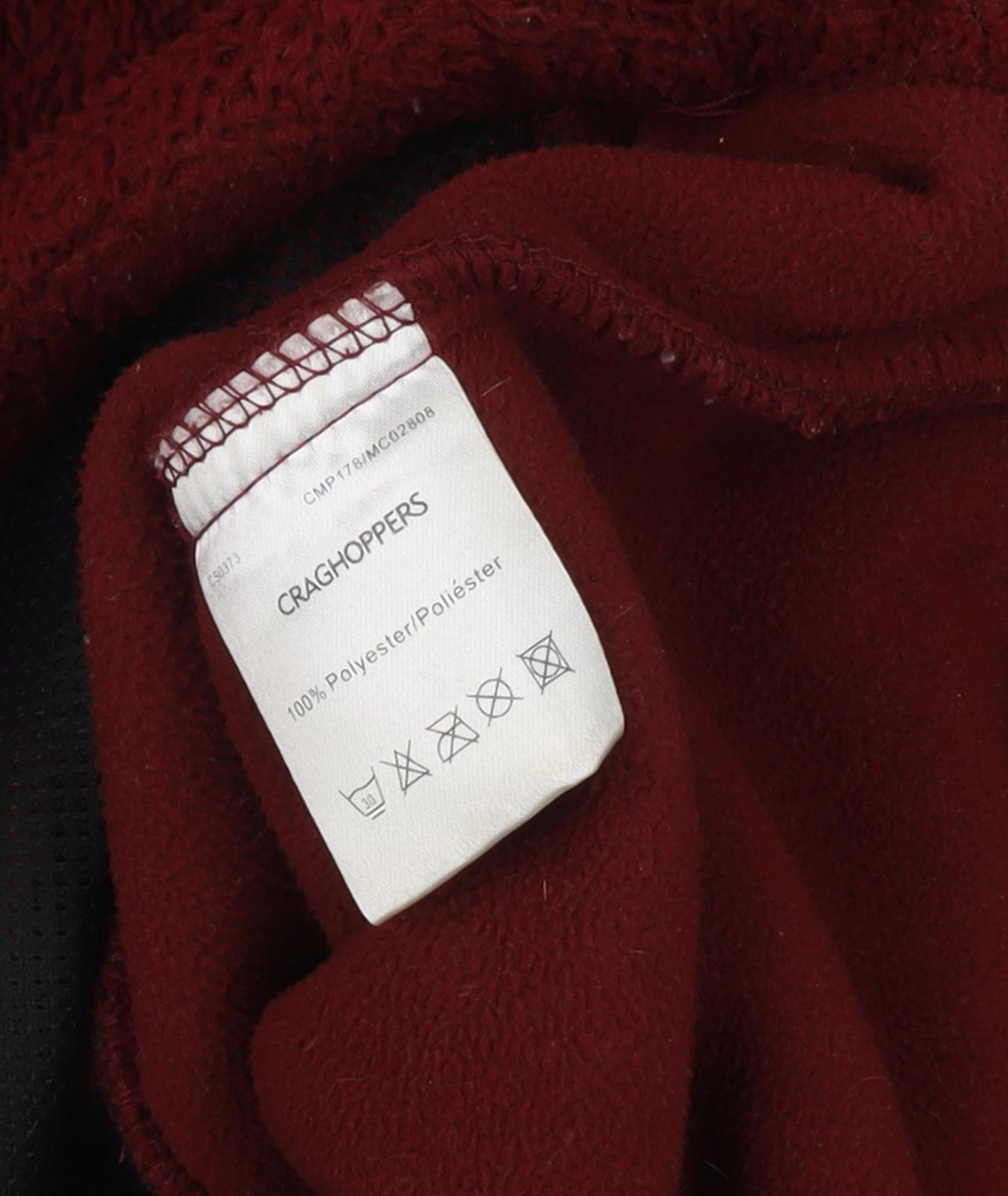 Craghoppers Men’s Red Fleece Jacket, XL, Full Zip, Outdoor