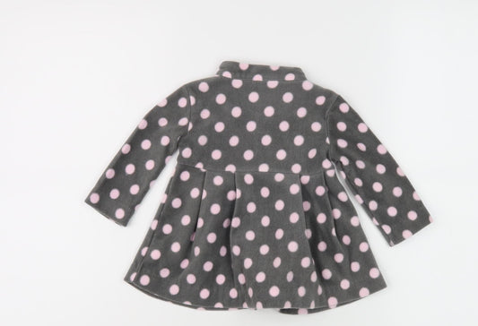 Savannah Girls Grey Polka Dot Fleece Jacket 6-9 Months