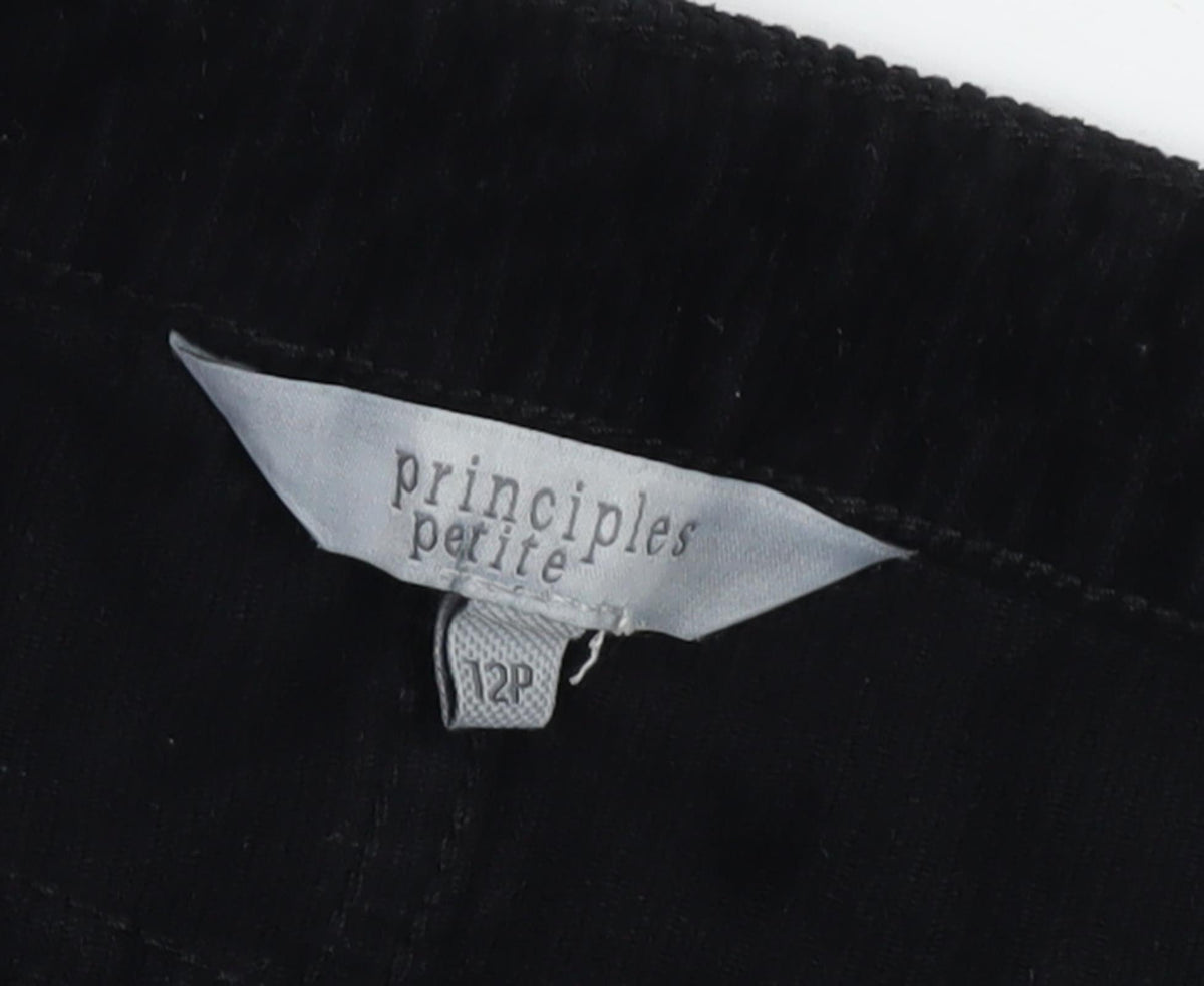 Close-up detail of Principles Women's Black Short Skirt, size 12, Petite