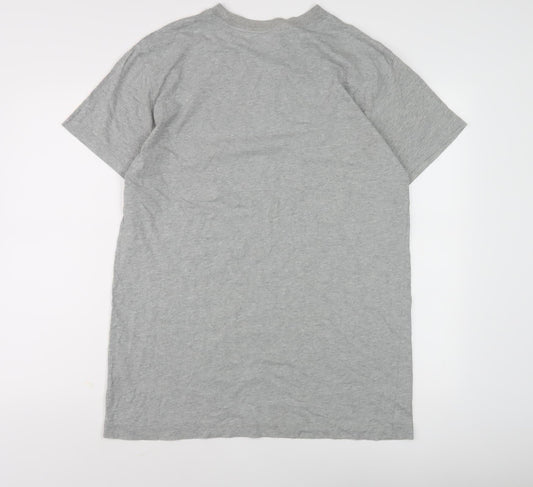 Nike Men's Grey Cotton T-Shirt, Medium - Classic Comfort