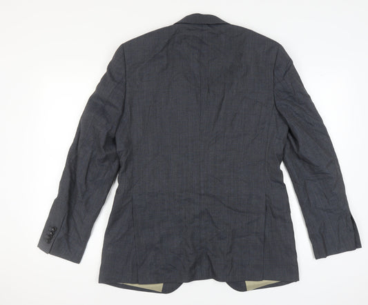 Corsivo Men's Grey Suit Jacket 40L Wool Formal Wear