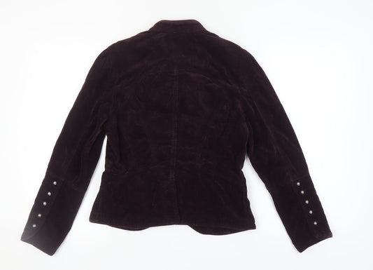 Jasper Conran Women's Purple Cotton Jacket, Size 14, Buttoned