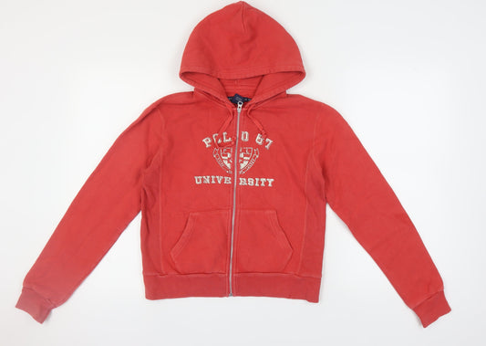 Ralph Lauren Red Women's M Hoodie, Full Zip, University