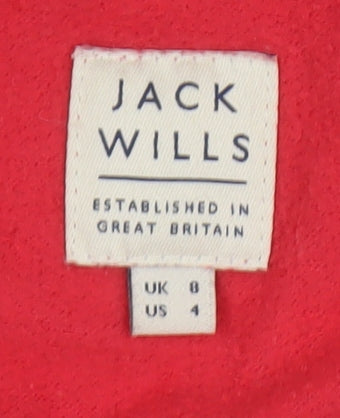 Jack Wills Women's Red Hooded Pullover Hoodie Size 8