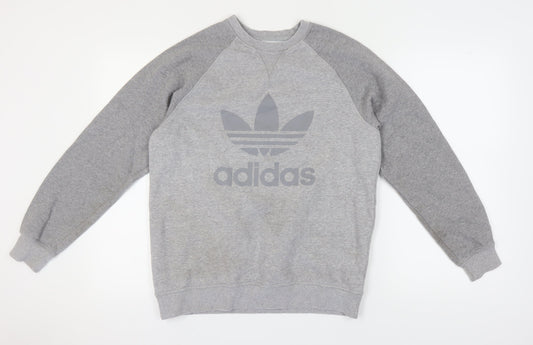 Adidas Men's Grey Pullover Sweatshirt M