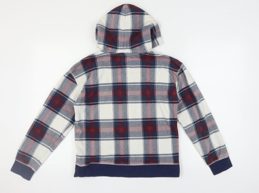GAP Unisex Kids Multicoloured Plaid Pullover XXL Hoodie