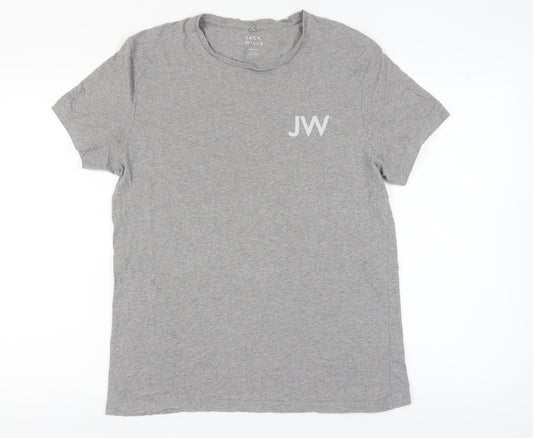 Jack Wills Men's Grey Crew Neck T-Shirt Size M