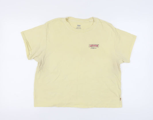 Levi's Unisex Yellow Cotton Basic T-Shirt, L