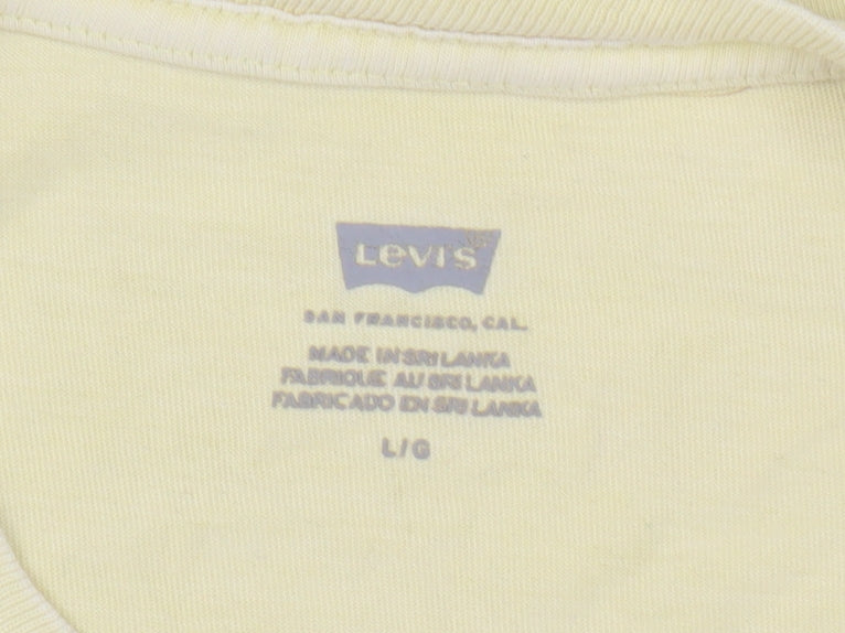 Levi's Unisex Yellow Cotton Basic T-Shirt, L