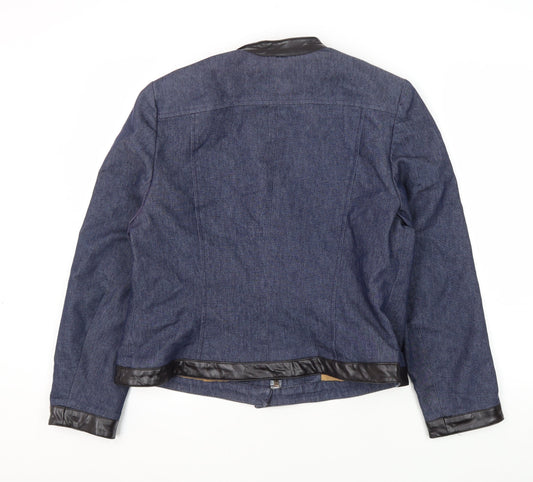 Dorothy Perkins Women's Blue Zip Jacket Size 16 Petite