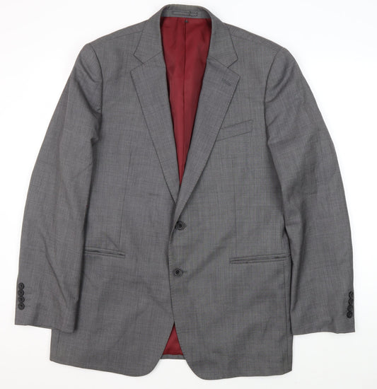 Jaeger Men's Grey Wool Blazer 42R Regular Fit