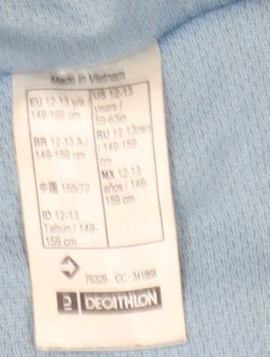 Additional view of Decathlon girls’ blue hooded puffer jacket 12-13 years
