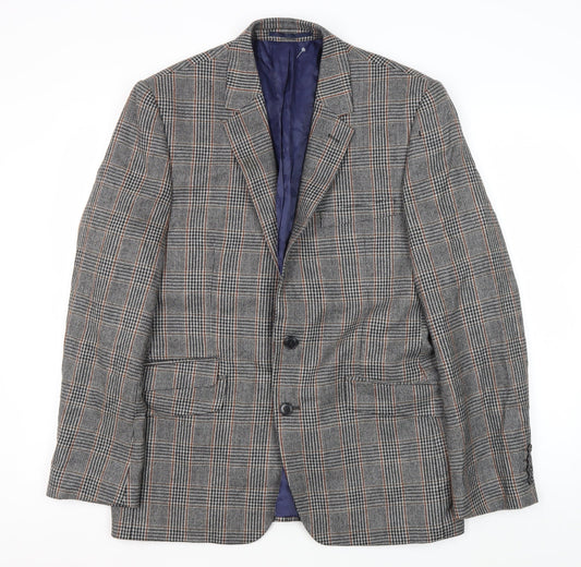 Paul Costelloe Men's Grey Plaid Wool Blazer 40R