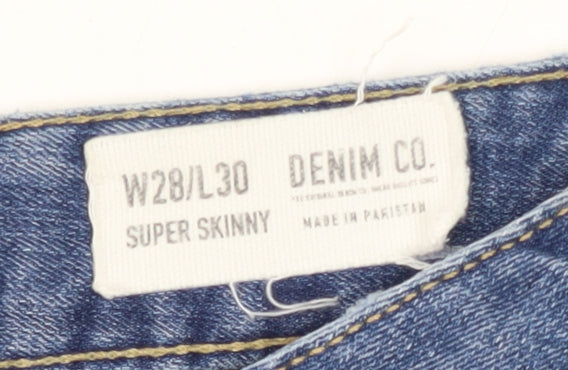 Brand and care label for Denim Co. Women's Blue Skinny Jeans W28/L30