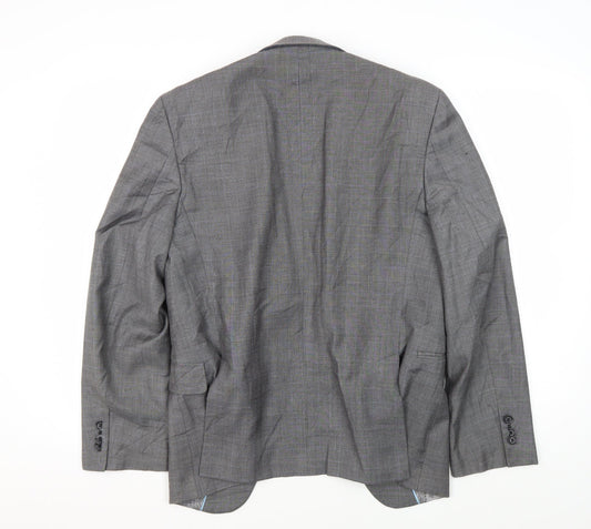 Burton Men's Grey Slim Fit Suit Jacket 36S