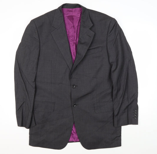 Racing Green Men's Grey Wool Blazer - Size 40R