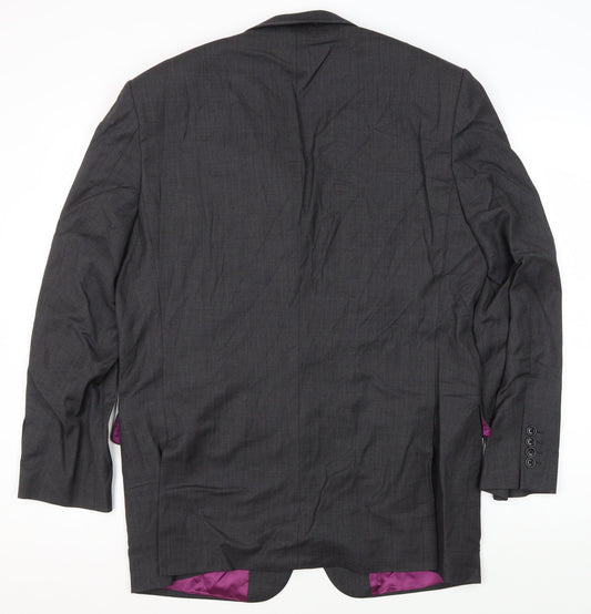 Racing Green Men's Grey Wool Blazer - Size 40R