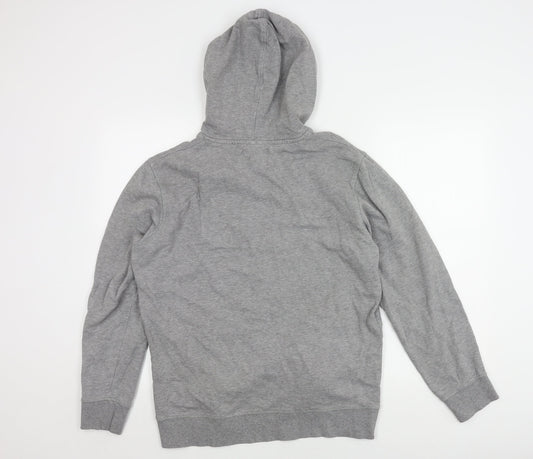 Jack & Jones Men's Grey Hoodie, 1X, Logo Accent