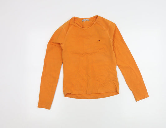 Tommy Hilfiger Women's Orange Long Sleeve T-Shirt XS