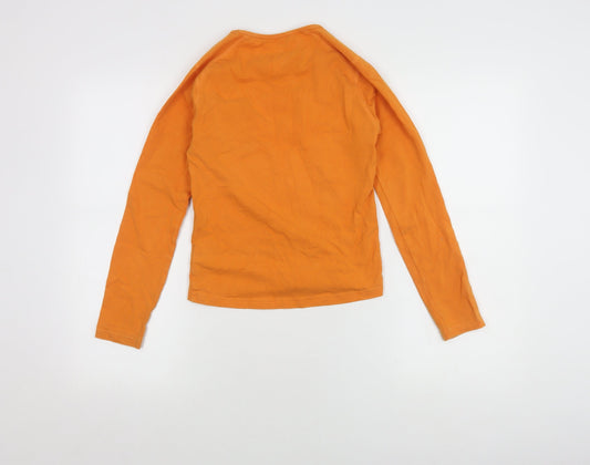 Tommy Hilfiger Women's Orange Long Sleeve T-Shirt XS