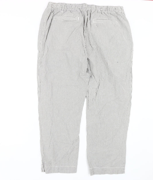Cotton Traders Grey Striped Trousers L Casual, Unisex