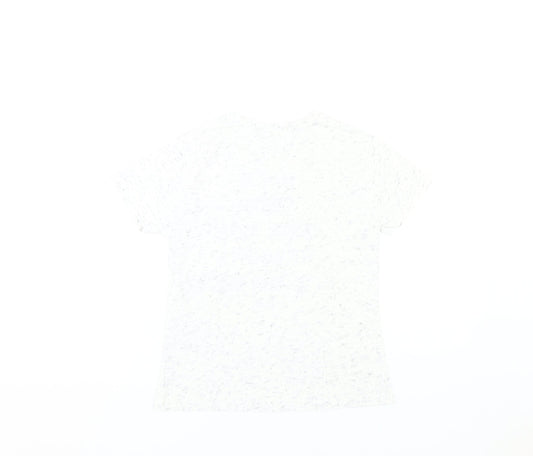 Womens UK Size 8 Marvel White Cotton Blend T-Shirt