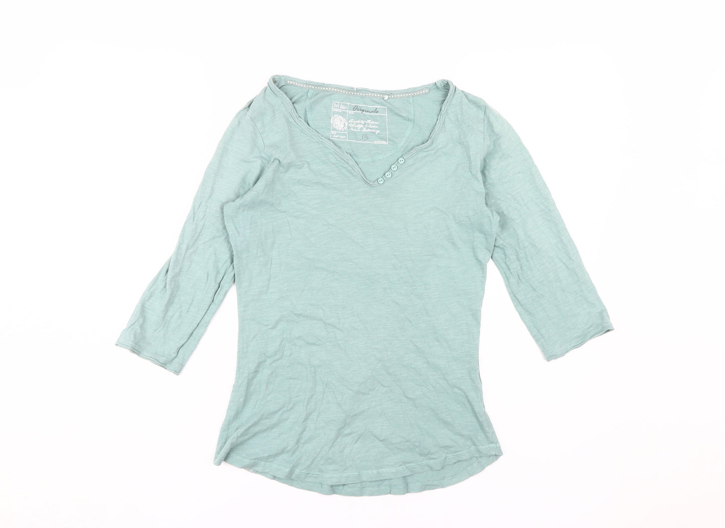 Fat Face Women's Green M Basic 3/4 Sleeve T-Shirt