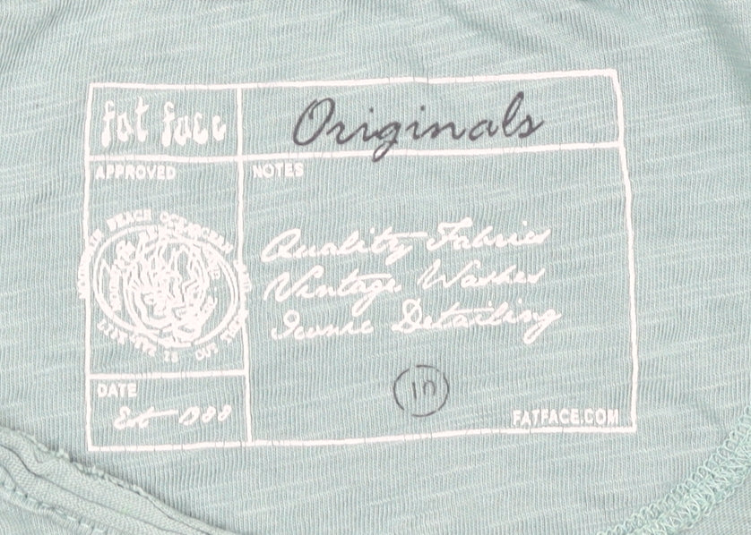 Fat Face Women's Green M Basic 3/4 Sleeve T-Shirt