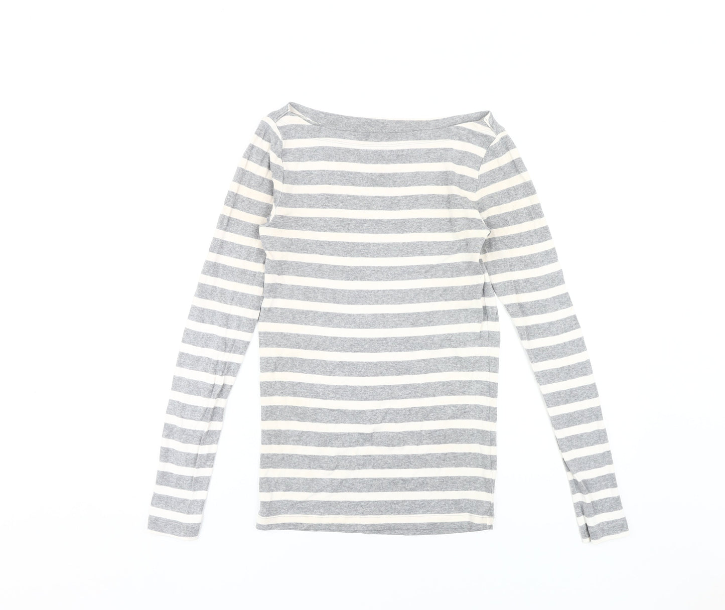 GAP Women's Grey Striped XS Long Sleeve Top