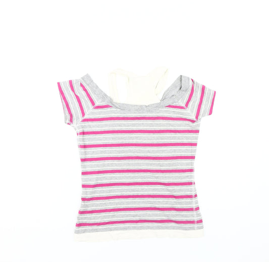 Everlast Women's Multicoloured Striped T-Shirt, Size 8