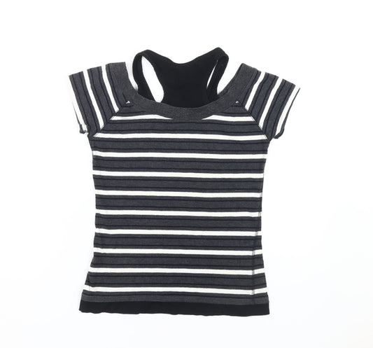 Everlast Women's Black Size 8 Striped T-Shirt