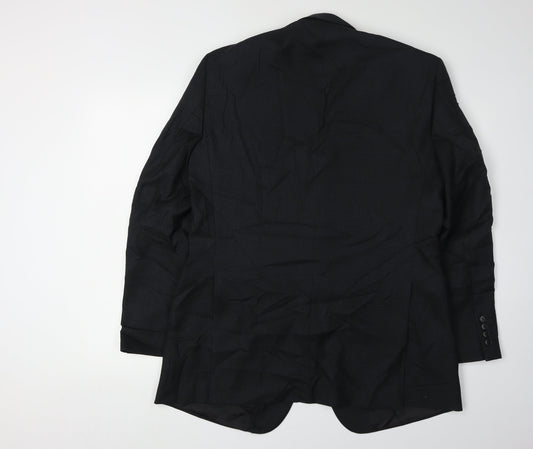 Paul Costelloe Men's Black Wool Blazer Jacket 42.5R