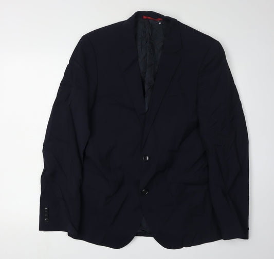 Hugo Boss Men's Blue Wool Blazer, Size 38L, Formal Jacket