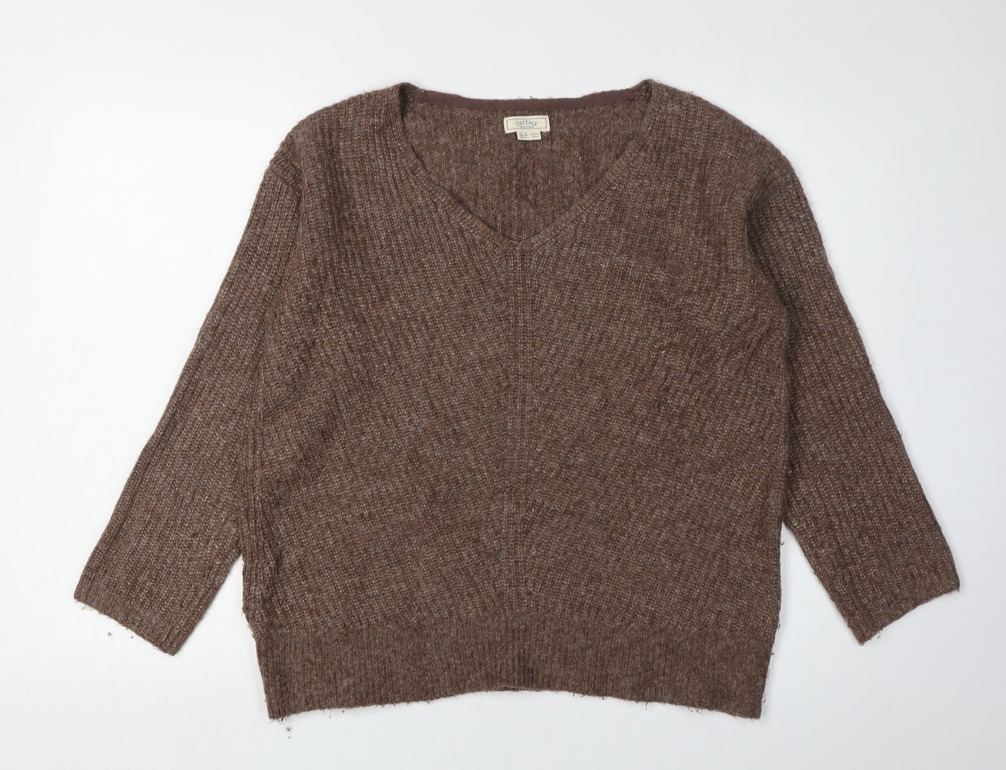 Fat Face Women's Brown Chunky Knit Pullover Jumper Size 10