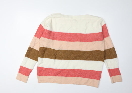 Fat Face Women's Multicoloured Striped Pullover Jumper Size 12