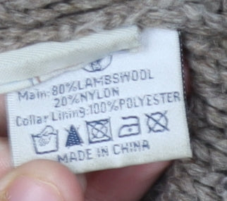 Fat Face Men's Brown XL Cable-Knit Full Zip Jumper