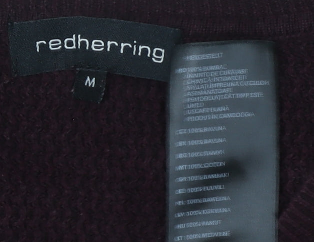 Close-up detail of Red Herring Men's Multicoloured Striped Pullover M