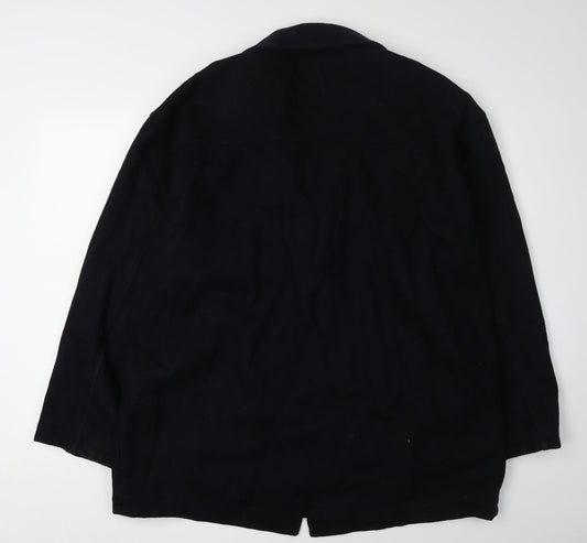 Stone River Men's Black Wool Overcoat XL