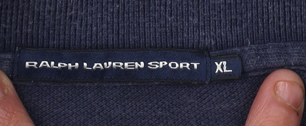Ralph Lauren Sport Men's Blue Long Sleeve Polo XL