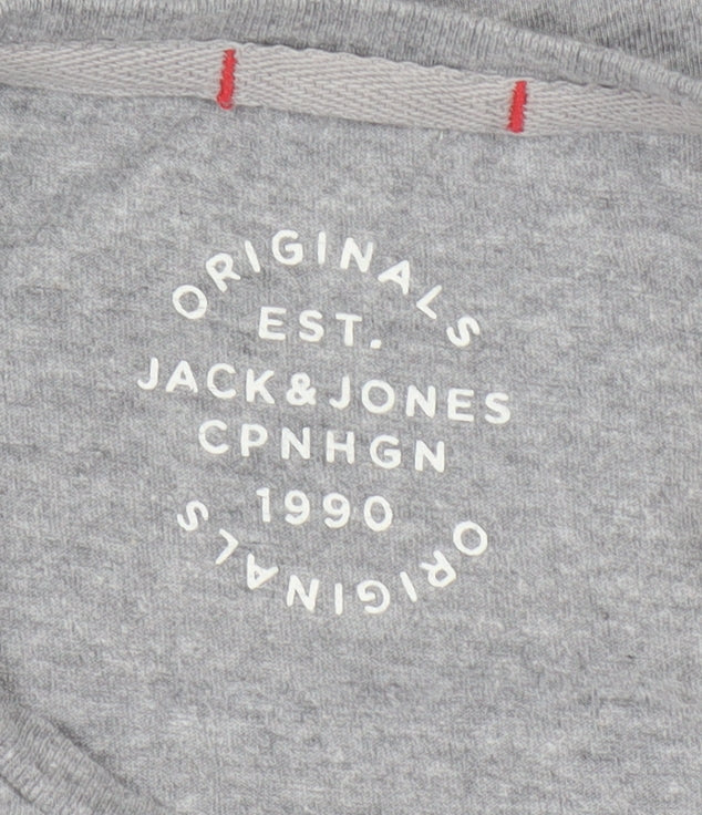 Jack & Jones Grey Beach Theme Men's T-Shirt, S