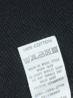 Brand and care label for Casual Club Men's Black Colourblock Polo Shirt L