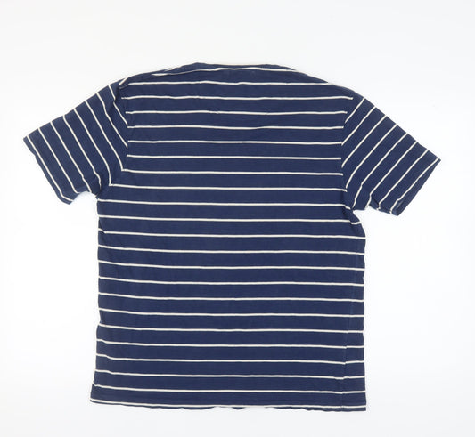 Calvin Klein Blue Striped T-Shirt 3XL Unisex