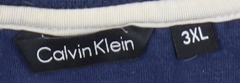 Calvin Klein Blue Striped T-Shirt 3XL Unisex